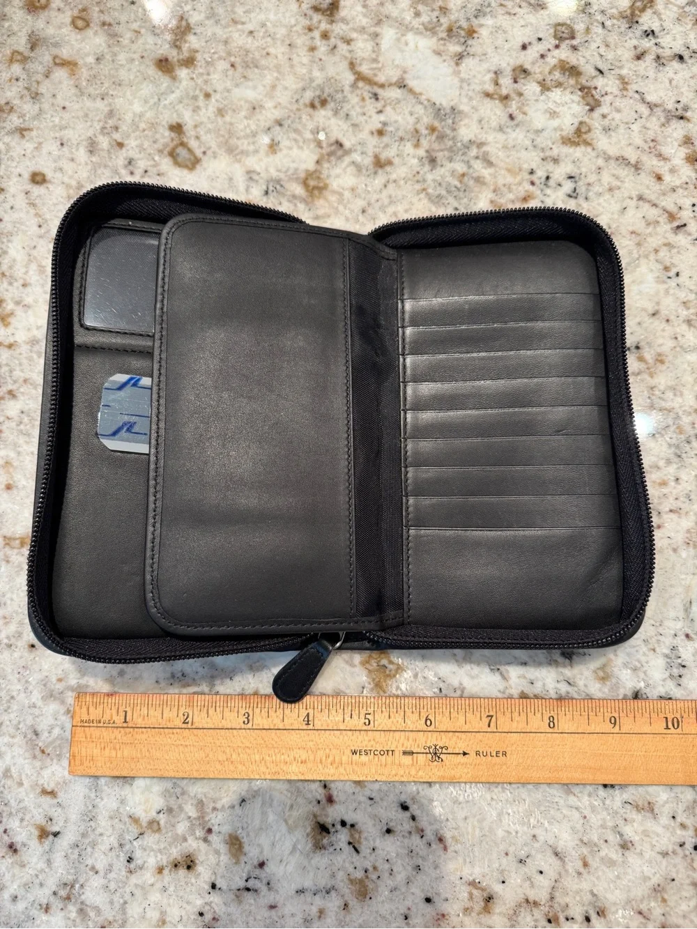 Coach vintage Black Zip-Around Leather Portfolio Case - Picture 5 of 6
